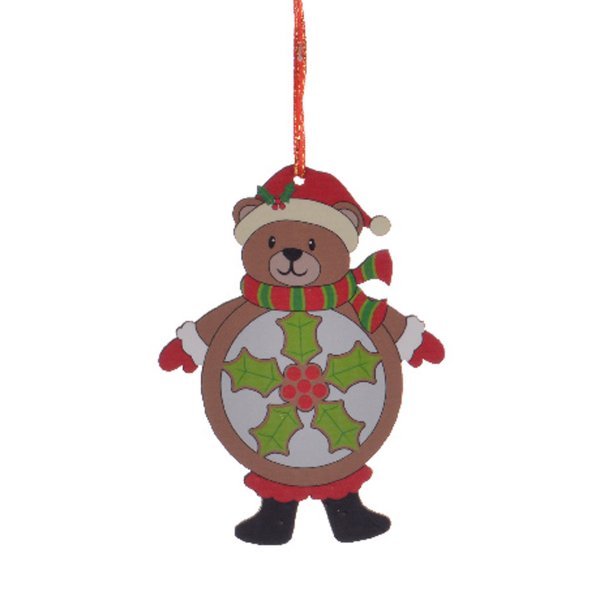 Χριστουγεννιάτικο Αρκουδάκι με Κόκκινο Κασκόλ (12cm)